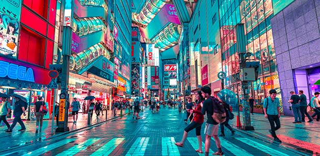 Panoramic view of Tokyo, Japan skyline