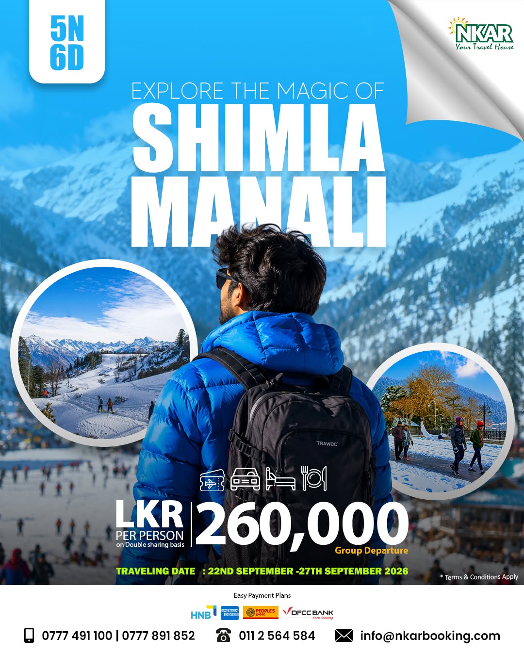 Shimla & Manali Group Tour 2026 | 5 Nights / 6 Days from LKR 260,000 - Travel Promotion