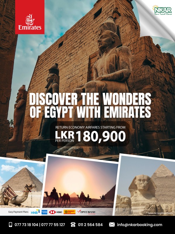 Egypt Tour Packages with Emirates – Return Fares from LKR 180,900 – Customized Tour from Sri Lanka with NKARBooking