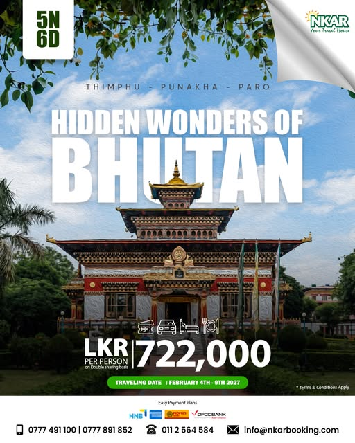 Bhutan Tour Package 2027 – 6 Days | From LKR 722,000 - Travel Promotion