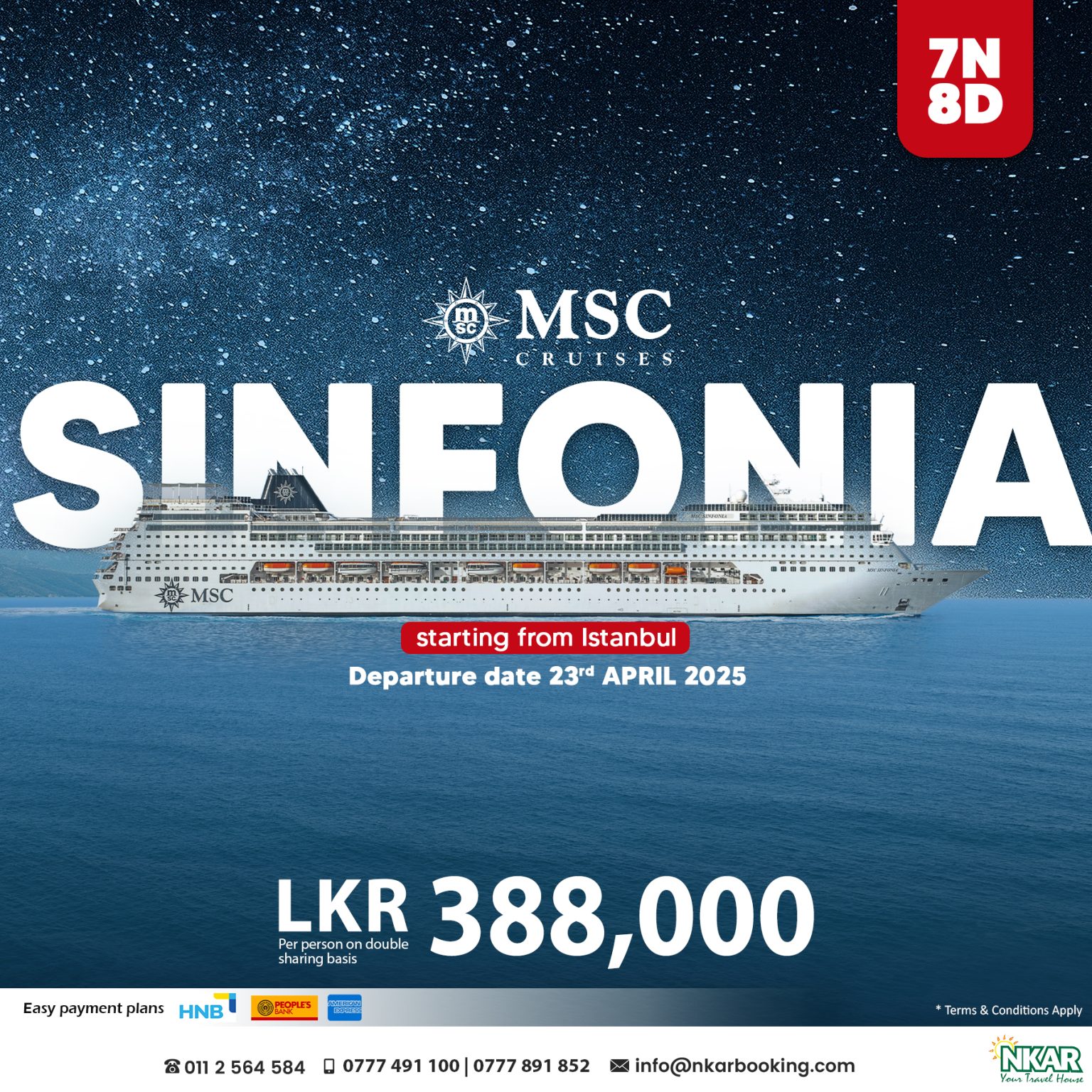 Embark on an unforgettable journey with MSC Sinfonia